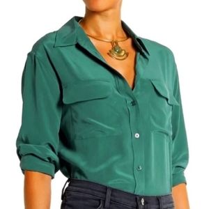 Equipment Long Sleeve Silk Button Down